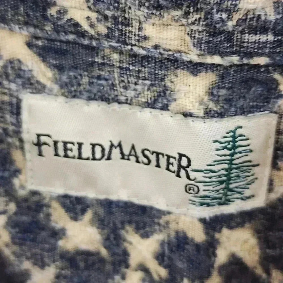 Field Master 100% Stiff Cotton Button Down Textured Pattern Men's Shirt XL - Picture 6 of 9
